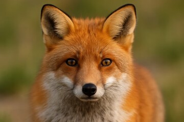 Fototapeta premium The Gentle Eyes of a Red Fox in Nature's Embrace