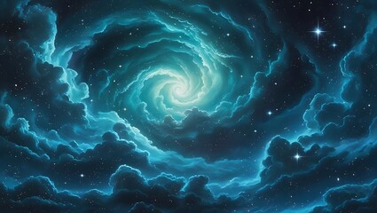 Obraz premium Majestic Swirling Nebula in the Deep Cosmic Ocean