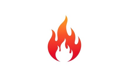 Fire Flame Vector Icon Illustration on White