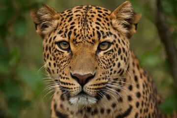 Fototapeta premium Capturing the Majestic Eyes of a Royal Predator in its Natural Habitat