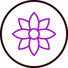 Poinsettia Vector Line Purple Circle Black