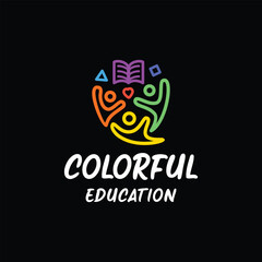 Community Education Vector Design Logo Colorful togetherness study Company logotype