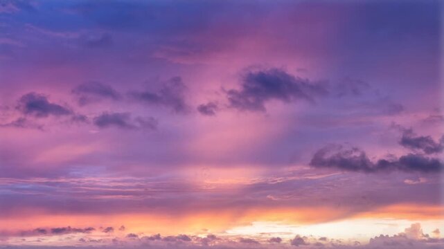 Realistic pink sky time lap background.