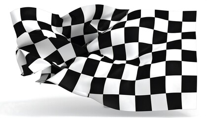 Obraz premium Checkered racing flag billowing in the wind.