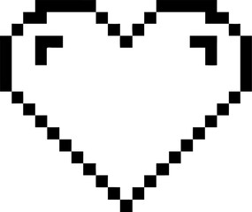 Retro pixelated heart icon with a classic blocky design perfect for digital art and vintage themes