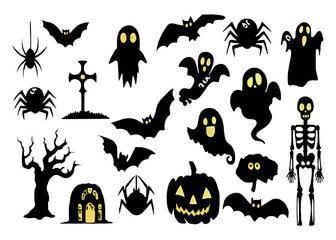 set of Halloween icons. 