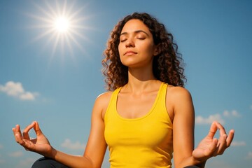 Embracing tranquility under the radiant sun