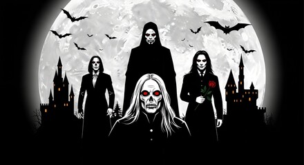 Midnight Graveyard Apparition eerie spooky ghost supernatural dark mysterious haunted night shadows tombstone fog chilling spectral phantom silence fear horror shadowy ethereal cemetery moonlight