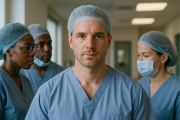 A Team of Dedicated Healthcare Professionals in a Modern Surgical Suite