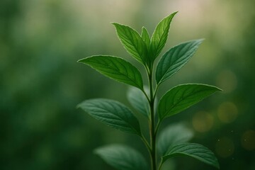Fototapeta premium A Close-Up of a Thriving Leaf in the Garden