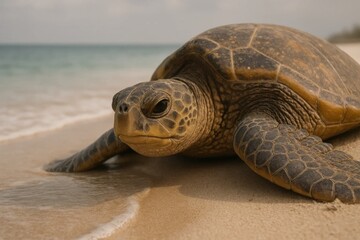 Obraz premium A Tortoise's Moment of Rest