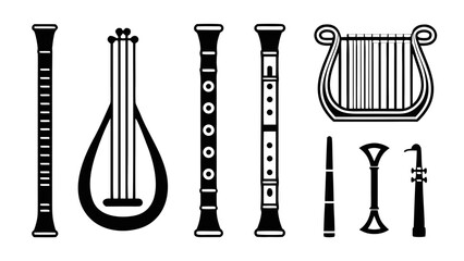 Collection of ancient and traditional musical instruments