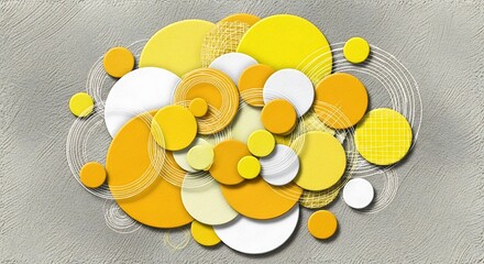 Abstract Background with Yellow White and Orange Circles Modern Design Creative Composition Wall Art and Wallpaper Design