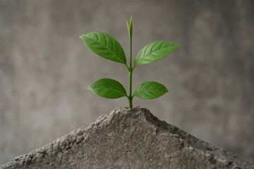 Naklejka premium A New Leaf Sprouts from the Ground