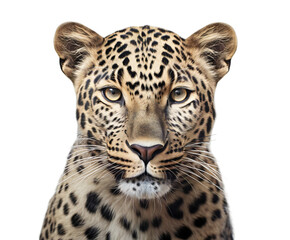 Obraz premium Closeup portrait of a leopard isolated on transparent background