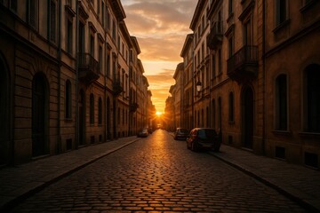 Obraz premium A Cobblestone Odyssey Through Time
