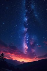Fototapeta premium Awe-inspiring night sky ablaze with a breathtaking shower of shooting stars streaking across the dark expanse, leaving shimmering trails of light , cosmic wonder, meteoroids
