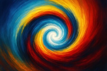 A vibrant spiral of colors unfolds in a dynamic dance of hues