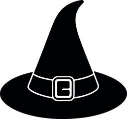 Witch Hat Silhouette with Ornate Buckle