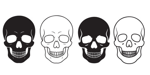 human death skull vector silhouettes