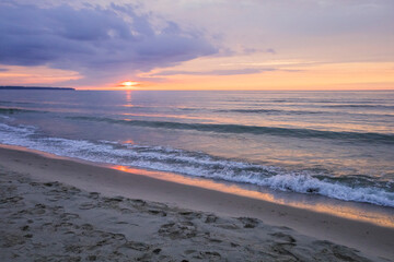 Baltic Sea beach at sunset