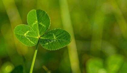 Close-up of a vibrant three-leaf clover.