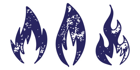 Fire flames  set vector icons  Fire sign Fire flame icon isolated on white background  Vector illustration 