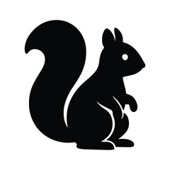 Obraz premium Squirrel Icon in Black Silhouette