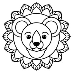 Fototapeta premium Koala Outline Mandala Style Vector Design
