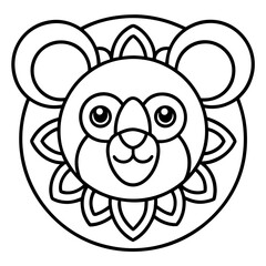 Koala Outline Mandala Style Vector Design