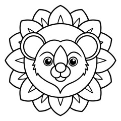 Koala Outline Mandala Style Vector Design