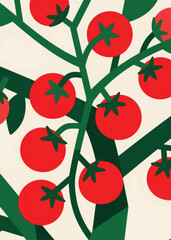 tomato plants Illustrator Artwork design template poster