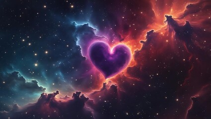 Obraz premium A Cosmic Heart Nebula Shines Brightly in Deep Space