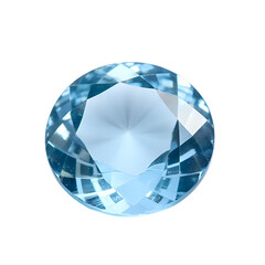 a beautiful reflective blue diamond isolated on a transparent background