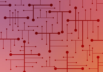 Line red warm color random dot presentation