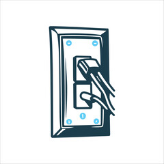 Electrical Outlet Plug Cartoon Illustration Light Switch wiring