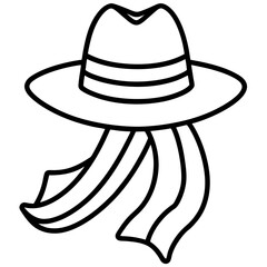 Minimal Hat and Scarf Lifestyle Icon Clean Line Art Winter Fashion Vector