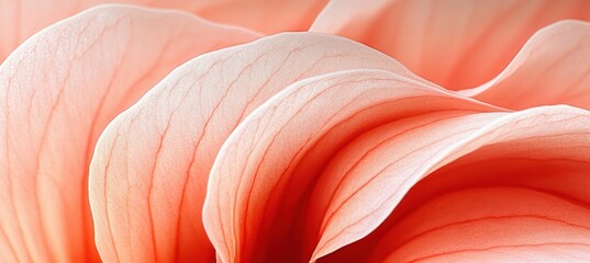 Close-up view of delicate, softly curved peach-colored flower petals with visible veins creating a gentle, calming visual effect