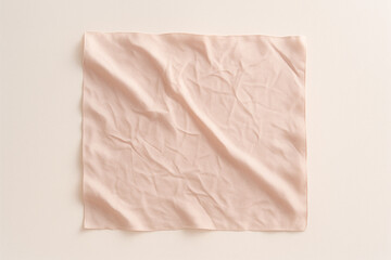Pale Pink Silk Square Fabric, Wrinkled Texture