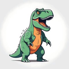 Intimidating Hand-Drawn T-Rex Criminal Dinosaur - Ferocious Dino Mascot Concept Vector Illustration for Gaming, Comics, Scary, and Primal Concepts

