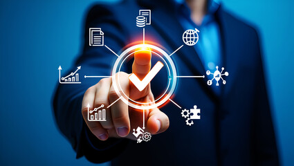 Business process optimization with digital workflow icons image