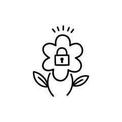 Lock inside flower symbolizing trust, security, and delicate protection