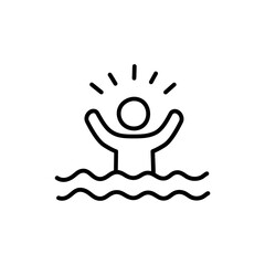 Person Emerging from Water Symbolizing Rebirth and Renewal