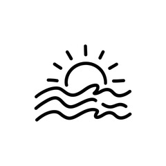 Waves and Sun Rising Representing Emotional Flow and Renewal