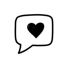 Speech Bubble with Heart Symbolizing Empathy and Communication