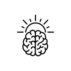 Sunrise Over Brain Symbolizing Renewal and Mental Awakening