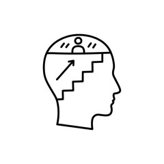 Staircase Leading Into Head Symbolizing Personal Growth and Learning