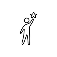 Person reaching for star symbolizing hope and aspiration
