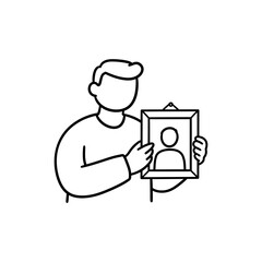 Person Holding Frame Representing Self-Image and Identity Reflection