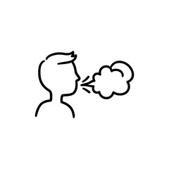 Person Exhaling Relief Symbolizing Stress Release and Calm